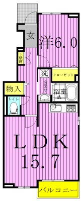 アルバーロ 102号室 間取り