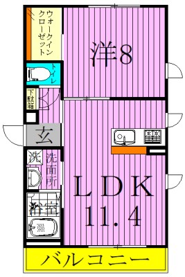 アルファコート 101号室 間取り