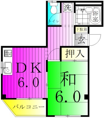 ドリームハイツ 101号室 間取り