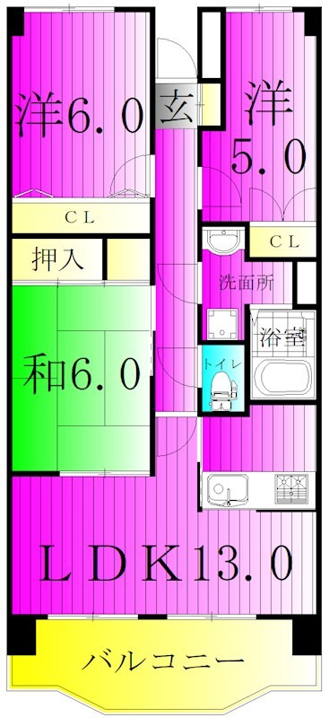 アーバンパーク柏 405号室 間取り
