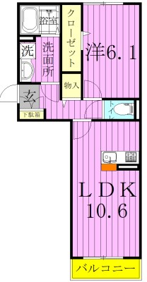 ライフマンションＢ  205号室 間取り