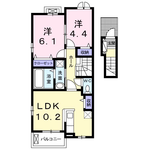プロムナードB 203号室 間取り