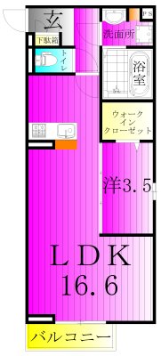 グランサントビー 103号室 間取り