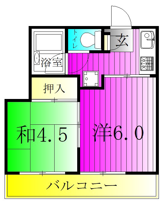 ジュネパレス柏第06 103号室 間取り