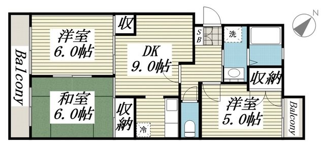 第１６パールメゾン小倉 106号室 間取り
