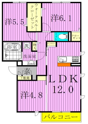 マノア・ロア 105号室 間取り
