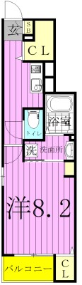 ウルリヒト　北小金 104号室 間取り