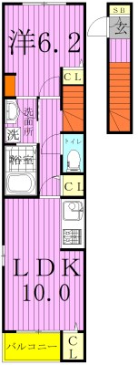 ウルリヒト　北小金 204号室 間取り