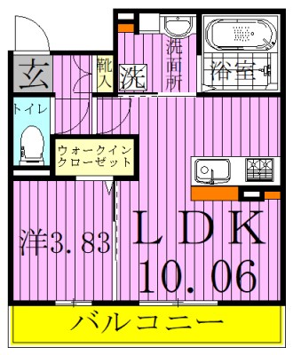 クレール白井  102号室 間取り