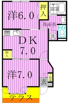 クレストＳⅡ 102号室 間取り