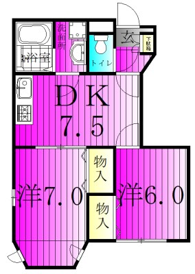 パルテール 104号室 間取り