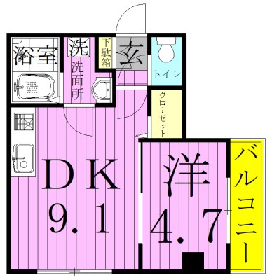グラントレス松戸 102号室 間取り