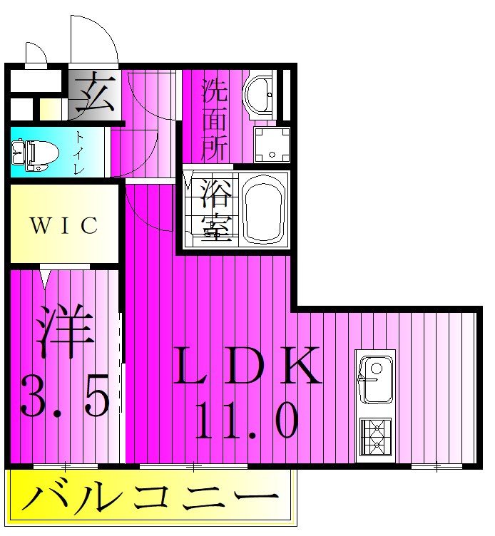 アネーロ・チヨ 201号室 間取り
