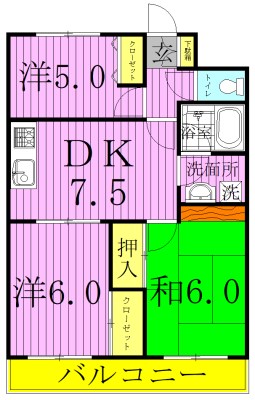 ヴィラ小溝 302号室 間取り