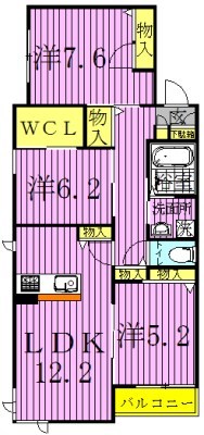 Grandy Villa Central Park Ⅰ 301号室 間取り
