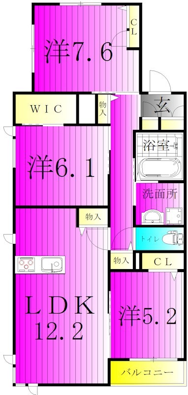 Grandy Villa Central Park Ⅰ 301号室 間取り