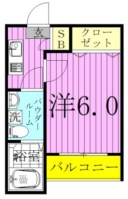 ベルメント陣屋前C棟 202号室 間取り