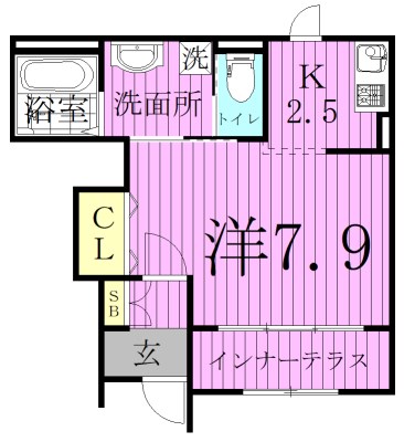ラックフォレスト 102号室 間取り