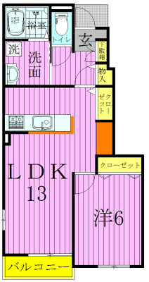 エクロール正連寺B 102号室 間取り