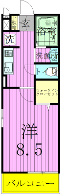 クレールコート 205号室 間取り