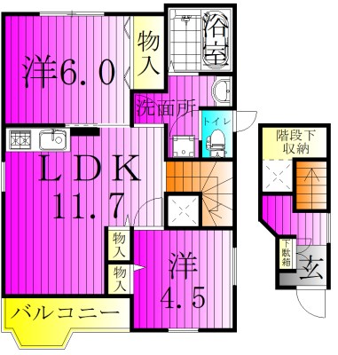 エスパシオⅡ 201号室 間取り