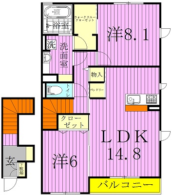 サニーウェルＢ 203号室 間取り