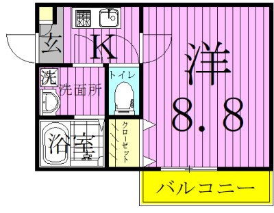 mia casa柏 201号室 間取り