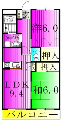 ローズガーデンＢ 202号室 間取り