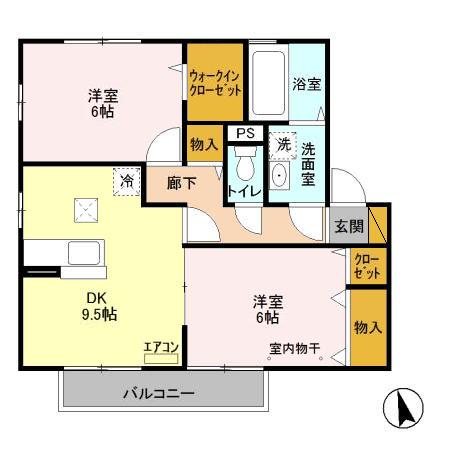 ソレアードＤ棟 102号室 間取り