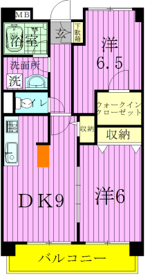 グランディール 203号室 間取り