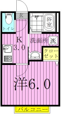 サンズパーク六実 201号室 間取り