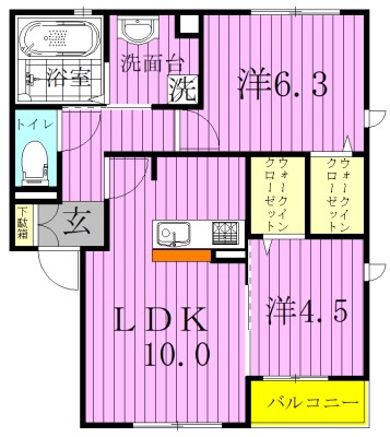バリスサイトＦ 105号室 間取り