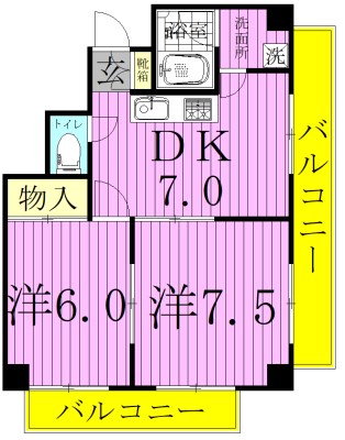 ニューパレス馬橋 201号室 間取り
