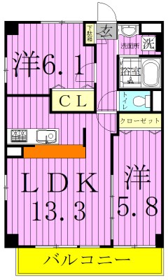 ウインドヒル鎌ケ谷 501号室 間取り