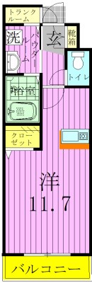 プリムローズ 102号室 間取り
