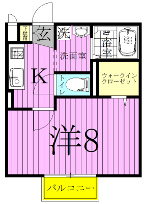 ヴィラ・グランメールⅡ 105号室 間取り