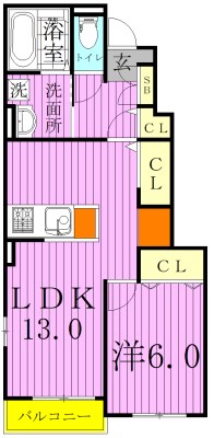 カプチーノ 104号室 間取り