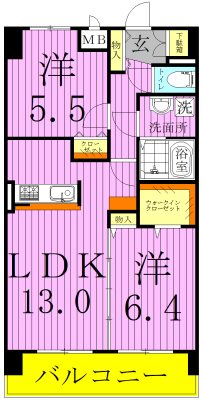 プラティーク六町 間取り図