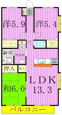 ヴァーグ壱番館 701号室 間取り