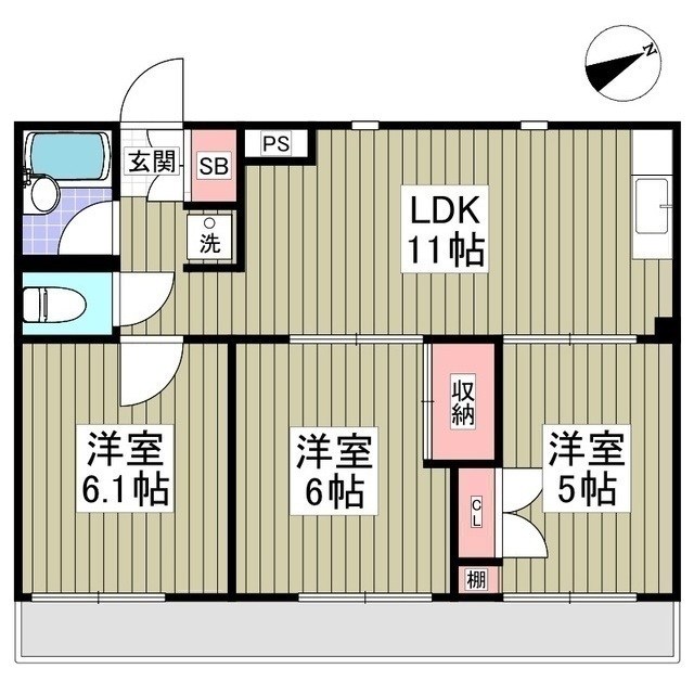 ファミール常盤平 302号室 間取り