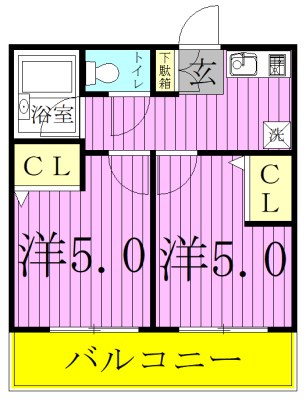 フォーレ新松戸 204号室 間取り