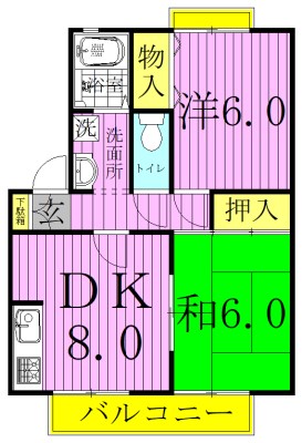 クレージュⅢ 207号室 間取り