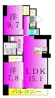 T's garden北柏　2号棟　～ティーズガーデン～ 506号室 間取り