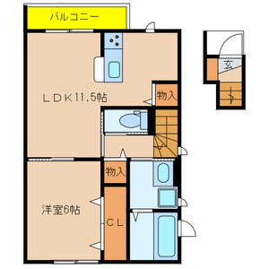 アヴニールヴィラ新柏 201号室 間取り