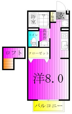 ランセ今谷C 207号室 間取り