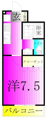 ピアリープレイス 103号室 間取り