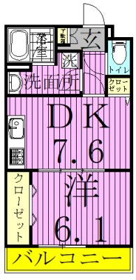 ジヴェルニー 203号室 間取り