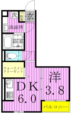 ＡＸＩＳ北松戸 301号室 間取り