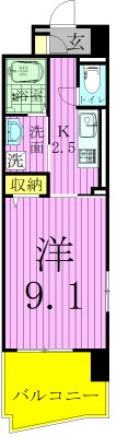 ミノリーゼ 201号室 間取り