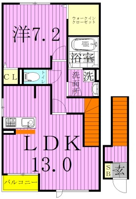 グリーンテリア第12 202号室 間取り